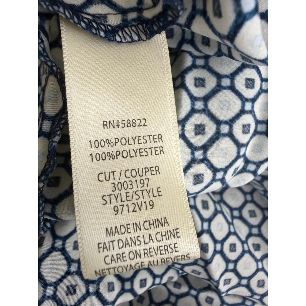 Max Studio Geometric Pleated Maxi Skirt Navy Ivory Coastal Size Small - Picture 8 of 10
